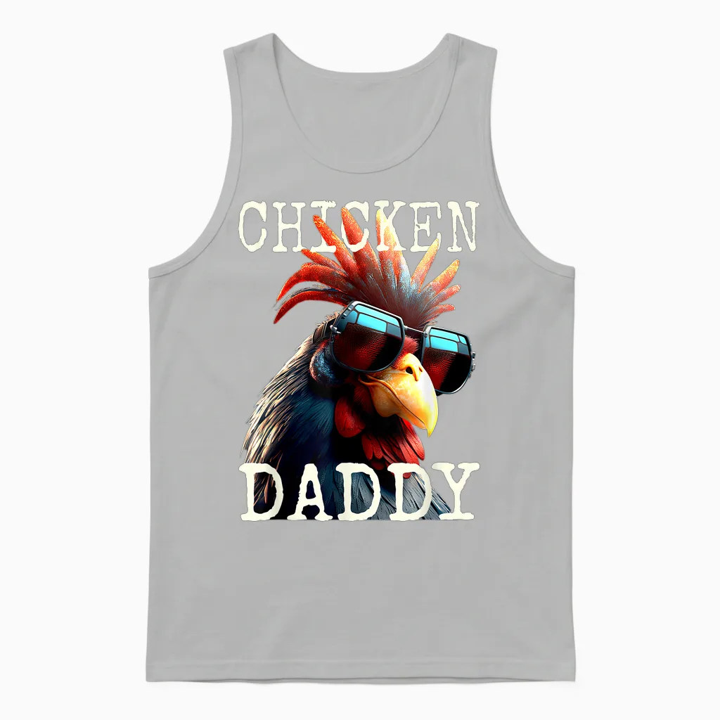 Chicken Daddy Chickens Father Farmer Poultry Farmer Father's Day Unisex Tank Top in Ash