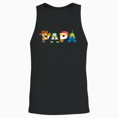Disney and Pixar's Toy Story Papa Father's Day Dad Birthday T-Shirt, Black, S Unisex Tank Top - Black