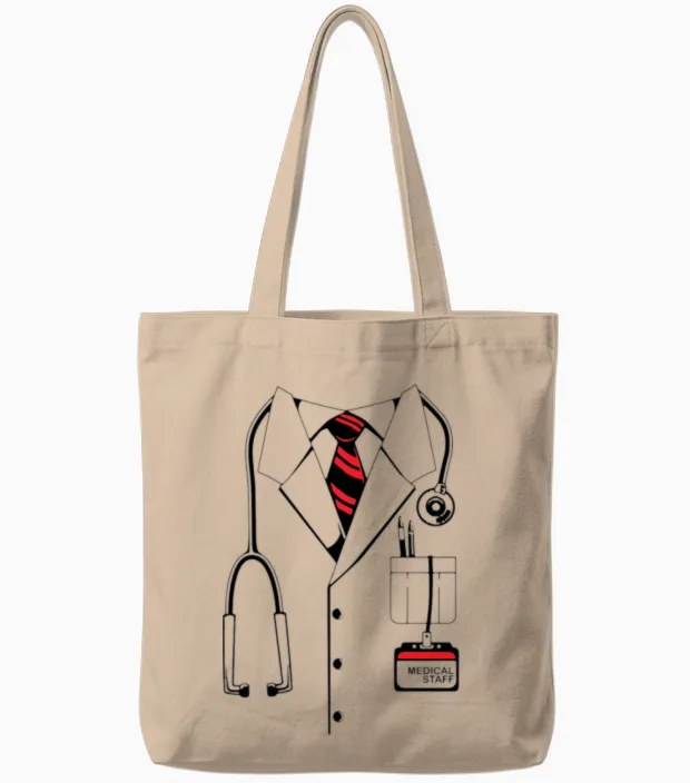 Doctor Costume - Doctors Tote Bags in Natural