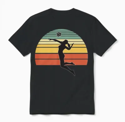 Volleyball Vintage Unisex T-Shirt - Black