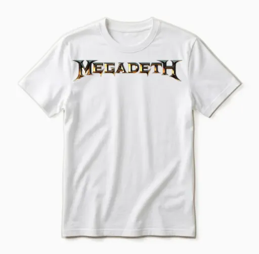 Megadeth - Tstdatd-Logo Unisex T-Shirt in White