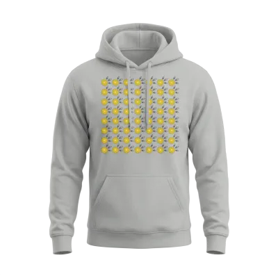 Yellow Retro Summer Flowers Unisex Hoodie - Ash