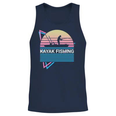 Kayak Kayaking Retro Unisex Tank Top - Navy