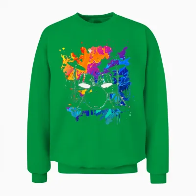 Drums Colorful Instrument Band Drum Music Unisex Sweatshirt - Irish Green