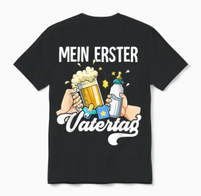 Mein Erster Vatertag Unisex T-Shirt - Black
