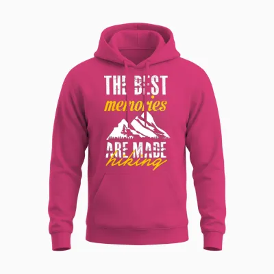 The Best Memories Are Made Hiking Unisex Hoodie - Heliconia