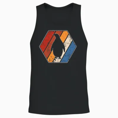 Penguin Retro Unisex Tank Top - Black