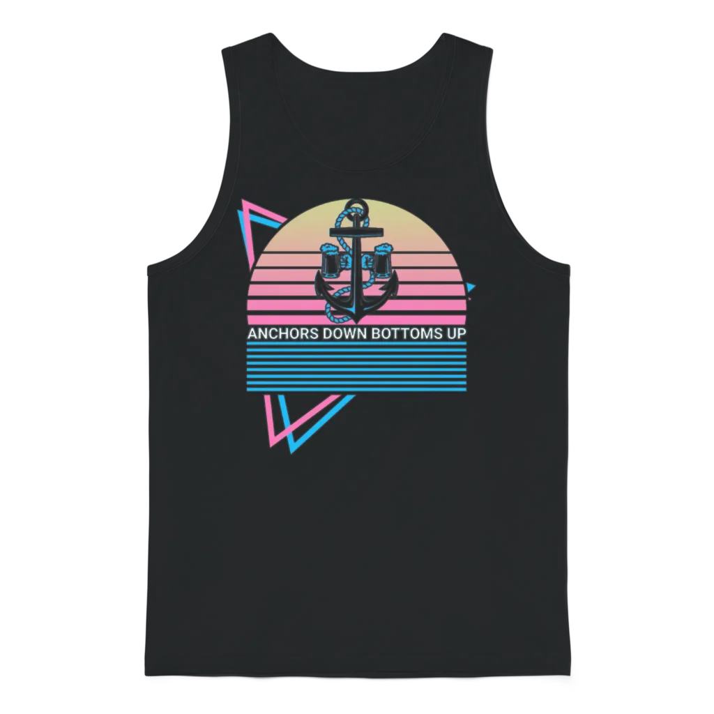 Funny Boating Retro Unisex Tank Top - Black