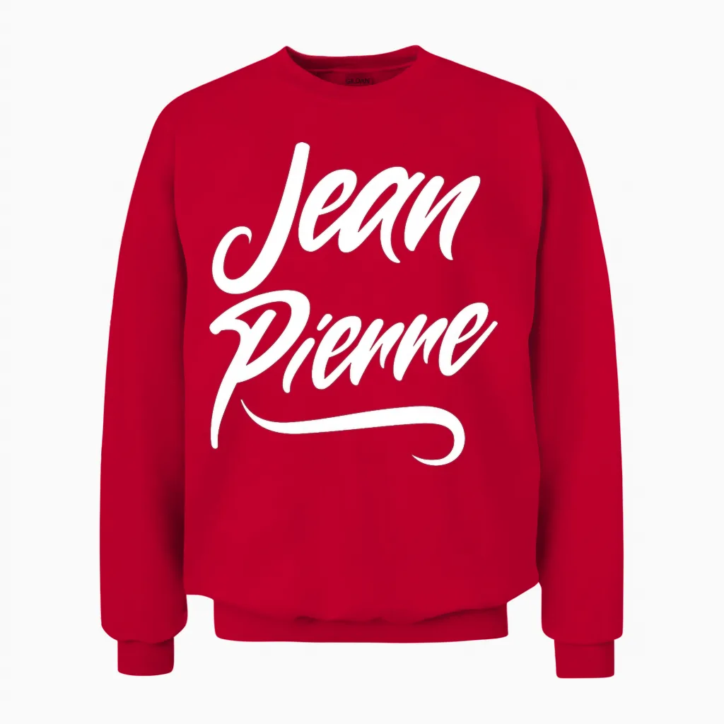 Homme Homme Garçons Idée Cadeau Drôle Humour Prénom Jean-Pierre T-Shirt Haut De Gamme Unisex Sweatshirt in Red