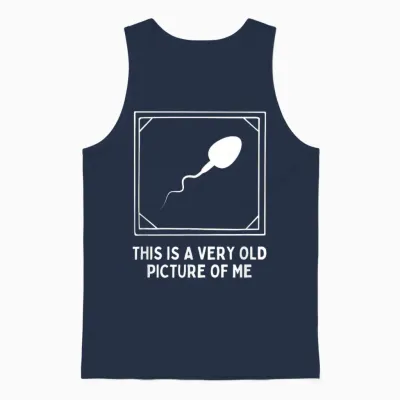 This Is a Very Old Picture of Me Gag Adult Funny Unisex Tank Top - Navy