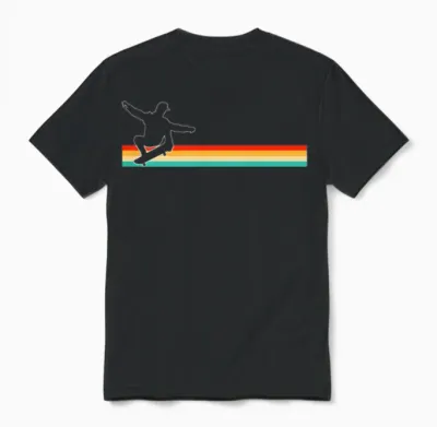 Skating Retro Unisex T-Shirt - Black