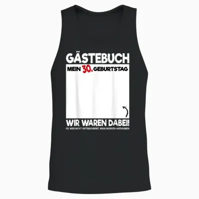 30th Birthday Guest Book 30 Years Funny Birthday Gift T-Shirt, Black, S Unisex Tank Top - Black