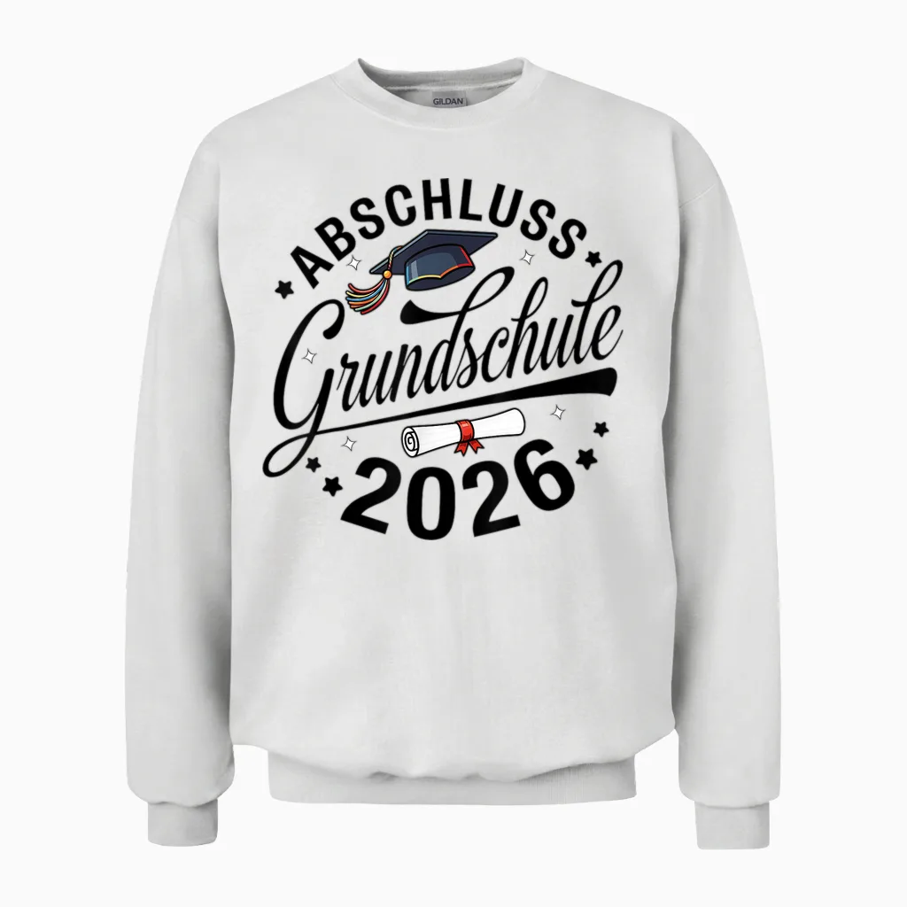 Abschluss Grundschule Geschafft 2026 Abschied Unisex Sweatshirt in White