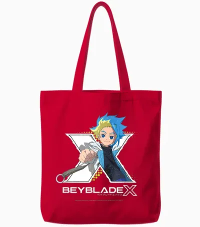 Beyblade X Jaxon Cross Logo Tote Bags - Red