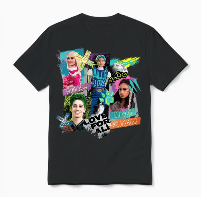 Disney Channel Zombies 3 Love for All, All Kinds of Love Unisex T-Shirt in Black