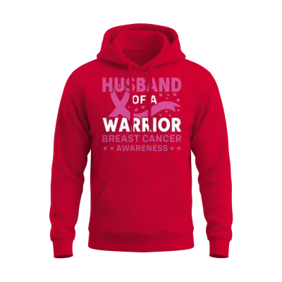 Husband of a Warrior Breast Cancer Month Unisex Hoodie - Red