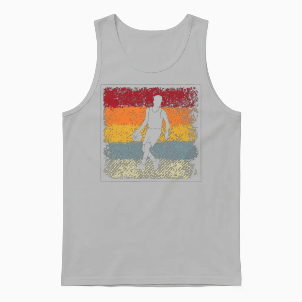 Basketball Retro Unisex Tank Top in Ash