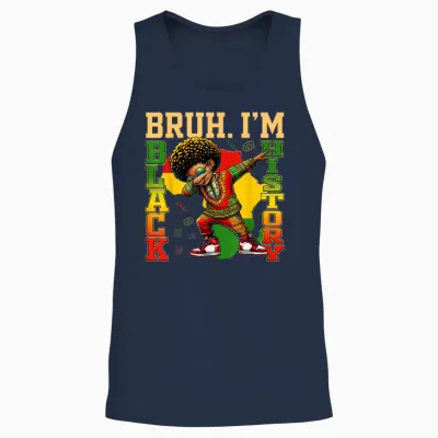 I Am Black History Dabbing Afro Men Boy Black History Month Unisex Tank Top - Navy