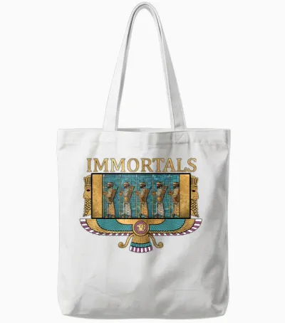 Persian Old Civilizations Symbol of Persian T-Shirt, Black, S Tote Bags - White