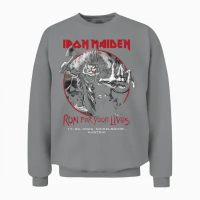 Iron Maiden Run for Your Lives Tour 2026 Nickelsdorf Unisex Sweatshirt - Sport Grey