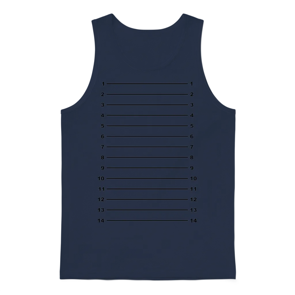 Length Check T-Shirt Plain Unisex Tank Top - Navy