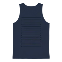 Length Check T-Shirt Plain Unisex Tank Top - Navy – 1