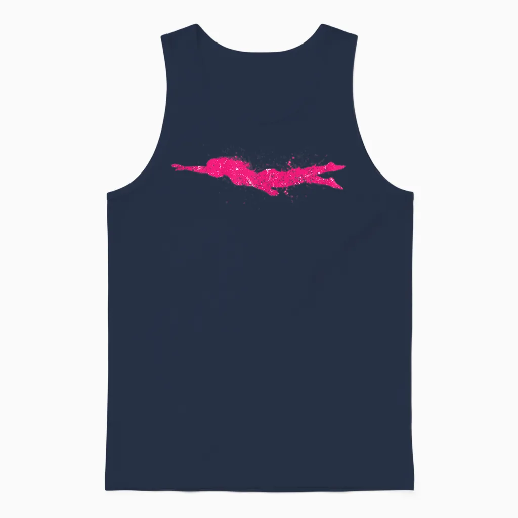 Swimmer Splash Swimming Teacher Water Sports Women's Girls' T-Shirt, Black Unisex Tank Top in Navy