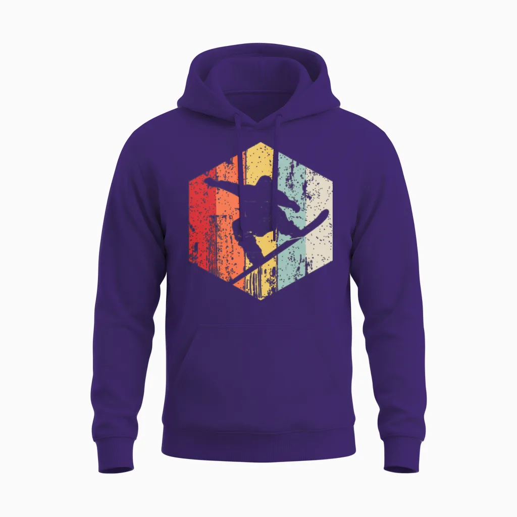 Snowboarding Retro Style Snowboarder Unisex Hoodie - Purple