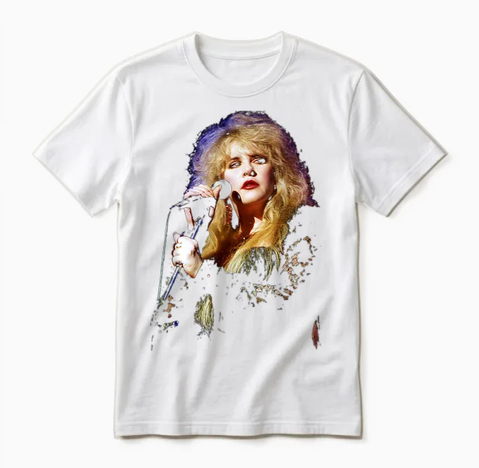 Stevie Nicks Fleetwood Mac Sänger Live 1990 Unisex T-Shirt in White