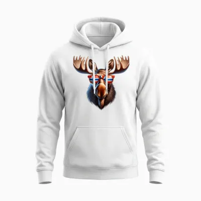 Norwegen-Elch, Lustiges Touristen-Reise-Souvenir Unisex Hoodie - White