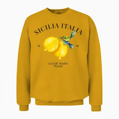 Sicilia Italia X Livelife. Limone Limoncello Spritz Sicily Unisex Sweatshirt - Gold