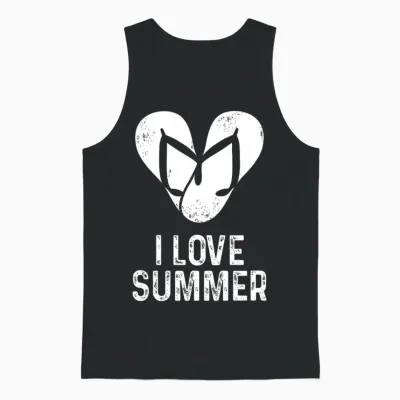 Tongs Blanches En Forme De Cœur I Love Summer Pour Hommes, Femmes, Enfants T-Shirt Haut De Gamme Unisex Tank Top - Black