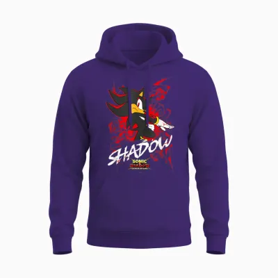 Sonic the Hedgehog, Sonic X Shadow Generations Shadow T-Shirt, Black Unisex Hoodie - Purple