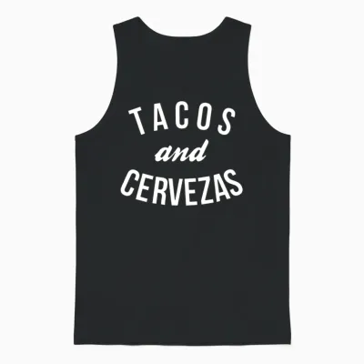 Tacos and Cervezas Funny Unisex Tank Top - Black