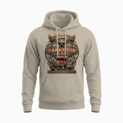 Hawk and Son Hauling Company Big Rig Pride Trucking Unisex Hoodie - Sand