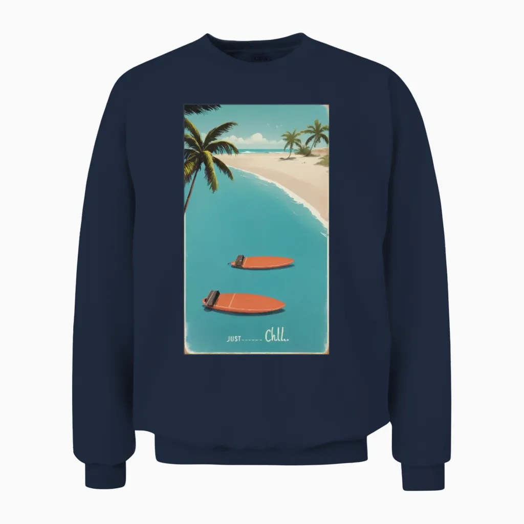 Just Chill Retro V1 Unisex Sweatshirt in Navy