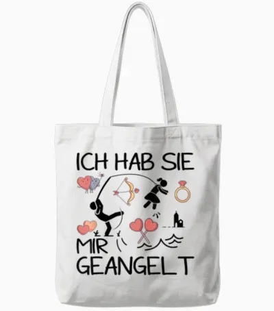 Verlobung Verkünden Ich Hab Sie Mir Geangelt Jga Frauen Tote Bags - White