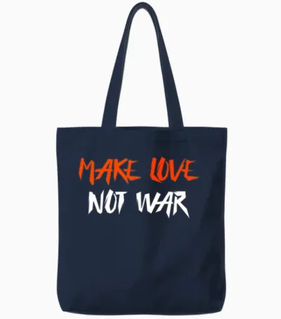 Make Love Not War Tote Bags - Navy