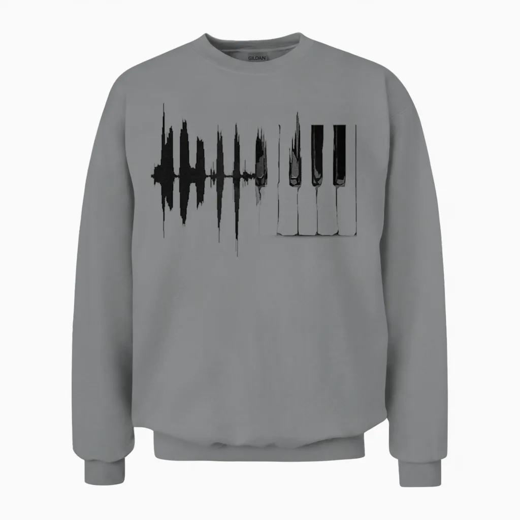 Piano Shirt Klavier T-Shirt Tasten Klaviertasten Flügel Unisex Sweatshirt in Sport Grey