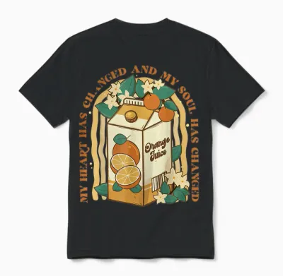 My Heart Has Changed and My Soul Has Changed Orange Unisex T-Shirt - Black
