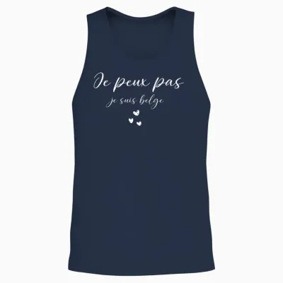 Je Peux Pas Je Suis Belge Unisex Tank Top - Navy