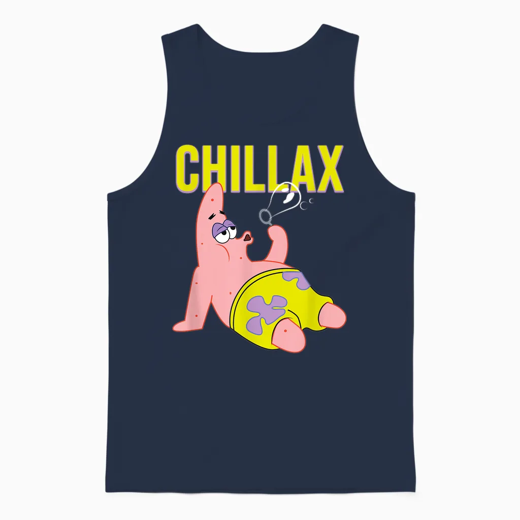 Mademark X Spongebob Squarepants - Patrick Star - Chillax Unisex Tank Top in Navy