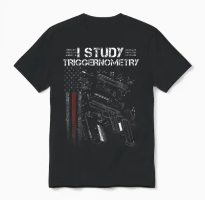 I Study Triggernometry Gun Veteran Christmas Unisex T-Shirt - Black