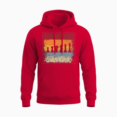 Chess Retro Unisex Hoodie - Red