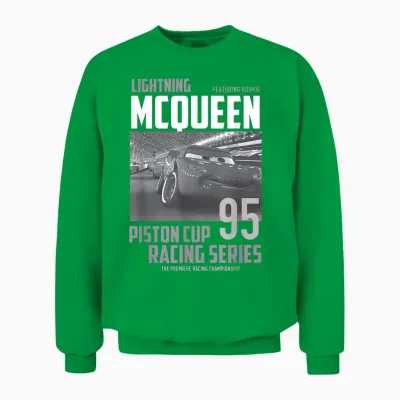 Cars Lightning Mcqueen Piston Cup Racing Series T-Shirt, Black, S Unisex Sweatshirt - Irish Green