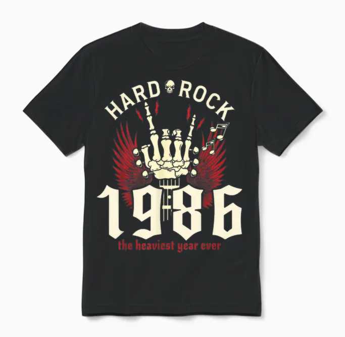 40 Years Vintage Rocker 40th Birthday 1986 Unisex T-Shirt in Black