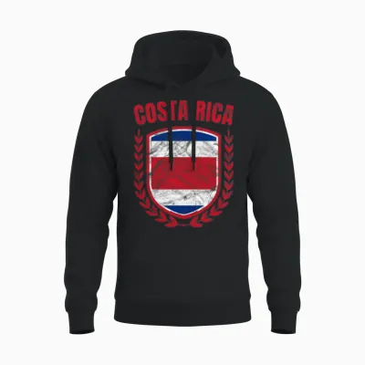 Costa Rica Unisex Hoodie - Black