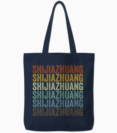 Shijiazhuang China Retro Vintage Tote Bags - Navy
