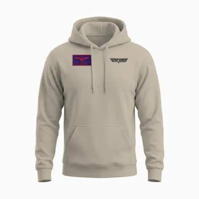 Top Gun Pete Mitchell Maverick T-Shirt Chest Badge, Grey, S Unisex Hoodie - Sand