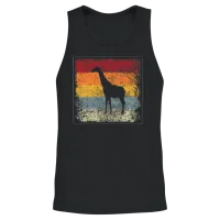 Giraffe Retro Unisex Tank Top - Black – 2